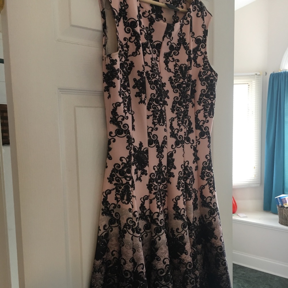 Stunning pink and black ombré dress